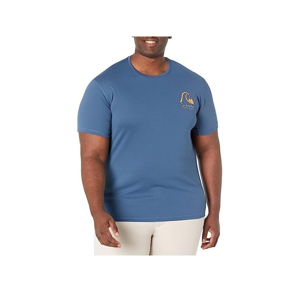 Quiksilver Bamboo Check 2 Short Sleeve Surf Tee Ensign Blue LG